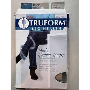 Truform Casual Compression Socks Mens Medium Tan 15-20 mmHg 1933TN-M